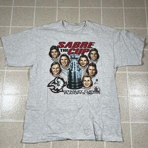 Vintage 1998 Buffalo Sabres The Cup Stanley Cup Tshirt NHL Hockey Goathead L